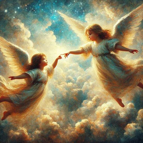 VgƎw , angels touch fingers