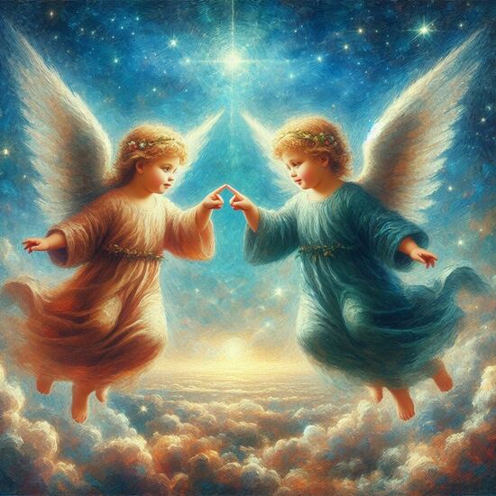 VgƎw , angels touch fingers