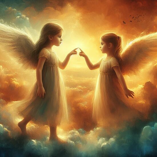 VgƎw , angels touch fingers