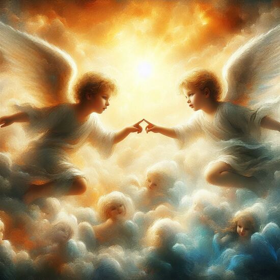 VgƎw , angels touch fingers
