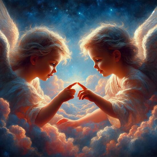 VgƎw , angels touch fingers