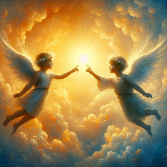 VgƎw , angels touch fingers