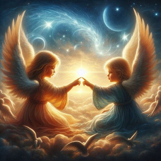 VgƎw , angels touch fingers