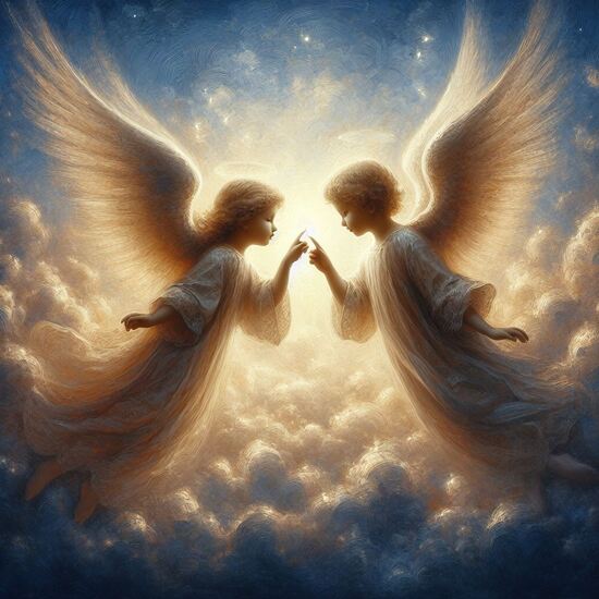 VgƎw , angels touch fingers