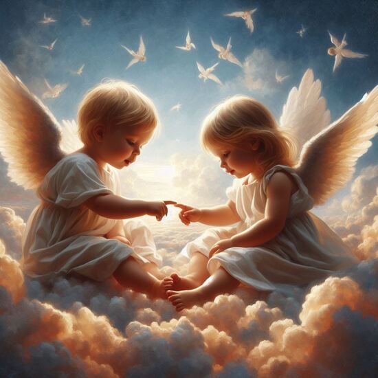 VgƎw , angels touch fingers