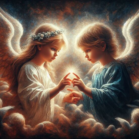 VgƎw , angels touch fingers