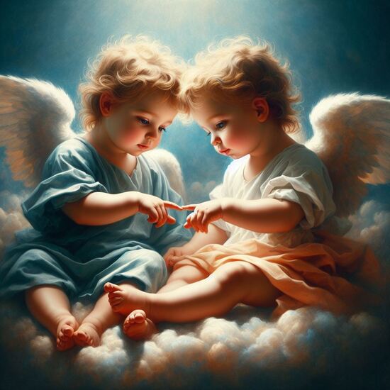 VgƎw , angels touch fingers