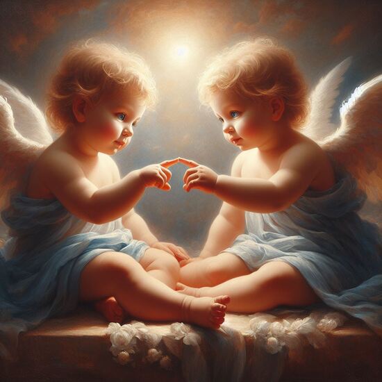 VgƎw , angels touch fingers