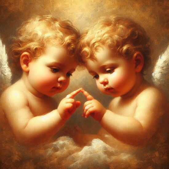 VgƎw , angels touch fingers