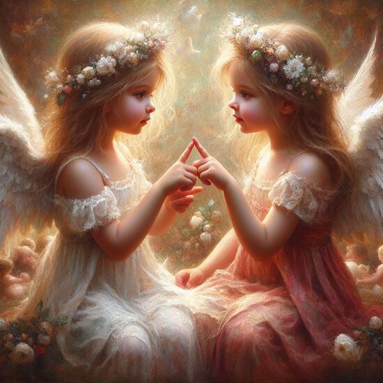 VgƎw , angels touch fingers