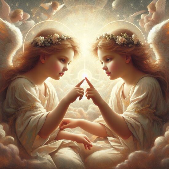VgƎw , angels touch fingers